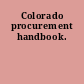 Colorado procurement handbook.