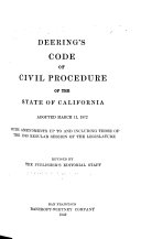 Deering's code of civil procedure of the State of California : adopted March 11, 1872 /