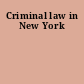 Criminal law in New York