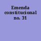 Emenda constitucional no. 31