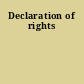 Declaration of rights