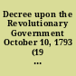 Decree upon the Revolutionary Government October 10, 1793 (19 Vendémiaire, Year II).