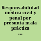 Responsabilidad médica civil y penal por presunta mala práctica profesional : (el contenido reparador del consentimiento informado) /