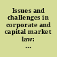 Issues and challenges in corporate and capital market law: Germany and East Asia /