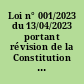 Loi n° 001/2023 du 13/04/2023 portant révision de la Constitution de la République Gabonaise