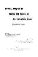 Enriching programs of reading and writing in the elementary school : a handbook for teachers.