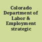 Colorado Department of Labor & Employment strategic plan