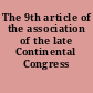 The 9th article of the association of the late Continental Congress