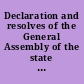 Declaration and resolves of the General Assembly of the state of Ohio, on the subject of the foreign relations of the United States
