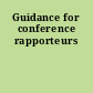 Guidance for conference rapporteurs