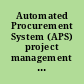 Automated Procurement System (APS) project management plan (DS-03)