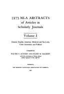 MLA abstracts of articles in scholarly journals.