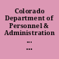 Colorado Department of Personnel & Administration ... strategic plan