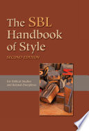 The SBL handbook of style /
