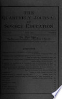 The Quarterly journal of speech education : the official organ of the National Association of Teachers of Speech.