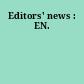 Editors' news : EN.
