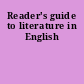 Reader's guide to literature in English