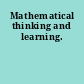 Mathematical thinking and learning.