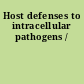 Host defenses to intracellular pathogens /