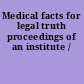 Medical facts for legal truth proceedings of an institute /