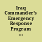 Iraq Commander's Emergency Response Program generally managed well, but project documentation and oversight can be improved
