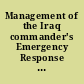 Management of the Iraq commander's Emergency Response Program needs to be improved (interim report)