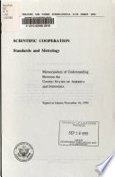 Scientific cooperation, standards and meteorology : memorandum of understanding between the United States of America and Indonesia, signed at Jakarta November 16, 1994.