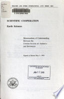 Scientific cooperation, earth sciences : memorandum of understanding between the United States of America and Indonesia, signed at Jakarta May 3, 1995.