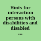 Hints for interaction persons with disabilities and disabled veterans /