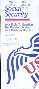 Social security : your right to question the decision to stop your disability benefits.