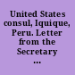 United States consul, Iquique, Peru. Letter from the Secretary of the Treasury, transmitting a letter from the Secretary of State, recommending that the United States consul at Iquique, Peru, be relieved from responsibility for the loss of government funds by fire. January 9, 1888. -- Referred to the Committee on Foreign Affairs and ordered to be printed.
