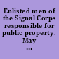 Enlisted men of the Signal Corps responsible for public property. May 9, 1888. -- Referred to the House Calendar and ordered to be printed.