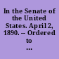 In the Senate of the United States. April 2, 1890. -- Ordered to be printed. Mr. Spooner, from the Committee on Claims, submitted the following report. (To accompany S. 182.) The Committee on Claims, to whom was referred the Bill (S. 409) for the relief of the First National Bank of Newton, Mass., having considered the same respectfully report as follows...