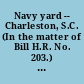 Navy yard -- Charleston, S.C. (In the matter of Bill H.R. No. 203.) January 21, 1836. On motion of Mr. Pinckney, these documents were ordered by the House of Representatives to be reprinted.