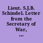 Lieut. S.J.B. Schindel. Letter from the Secretary of War, transmitting, with a letter from the Commissary-General of Subsistence, papers relating to reimbursement of Lieut. S.J.B. Schindel for loss by burglary of United States property. January 16, 1901. -- Referred to the Committee on Claims and ordered to be printed.