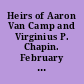 Heirs of Aaron Van Camp and Virginius P. Chapin. February 10, 1902. -- Ordered to be printed.