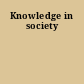 Knowledge in society