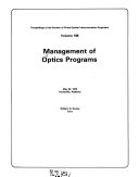 Management of optics programs, May 24, 1979, Huntsville, Alabama /