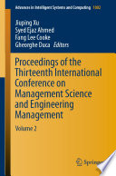 Proceedings of the Thirteenth International Conference on Management Science and Engineering Management.