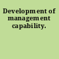 Development of management capability.
