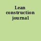Lean construction journal
