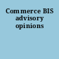 Commerce BIS advisory opinions