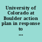University of Colorado at Boulder action plan in response to the recommendations of the President's Blue Ribbon Commission