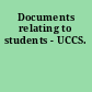 Documents relating to students - UCCS.