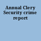 Annual Clery Security crime report
