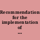 Recommendations for the implementation of four projects communication from the Assistant Secretary of the Army, Civil Works, the Department of Defense, transmitting recommendations for the implementation of four projects by the Secretary of the Army.