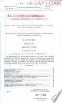 Program Assessment and Results Act : report together with minority views (to accompany H.R. 185) (including cost estimate of the Congressional Budget Office)