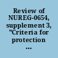Review of NUREG-0654, supplement 3, "Criteria for protection action recommendations for severe accidents"