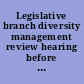 Legislative branch diversity management review hearing before the Subcommittee on Federal Workforce, Postal Service, and the District of Columbia of the Committee on Oversight and Government Reform, House of Representatives, One Hundred Tenth Congress, second session, September 16, 2008.