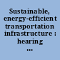 Sustainable, energy-efficient transportation infrastructure : hearing before the Subcommittee on Technology and Innovation, Committee on Science and Technology, House of Representatives, One Hundred Tenth Congress, second session, June 24, 2008.